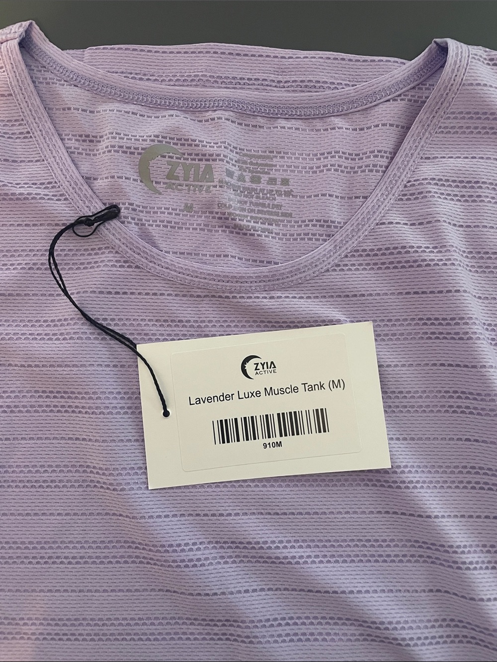ZYIA Lavender Perforated Athletic Tank